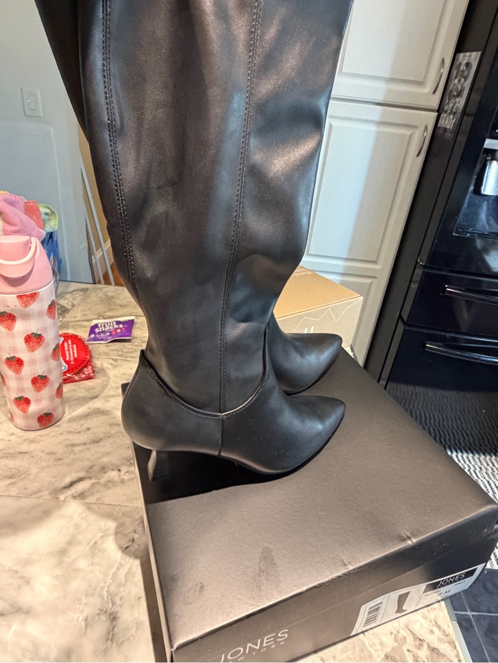 Jones New York Women's Black Knee-High Pointed Toe Boot